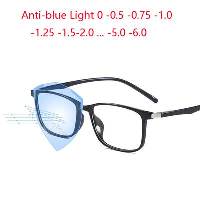0 -0.5 -0.75 To -6.0 Ultralight Anti Blue Light Myopes Lunettes Fashion Student Sun Photochromic Square Okulary Korekcyjne