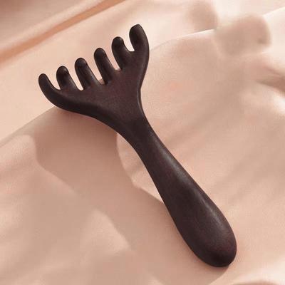 Wooden Meridian Massage Comb Body Gua Sha Tool Anti-static 6-Claw Head Massager Promote Blood Circulation Cepillo Para Cabello