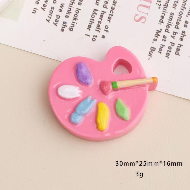 Colorful Artist Palette Resin Flatback Charms Cartoon DIY Decoration for Hairpin Phone Case Keychain Shoe Ornament Making