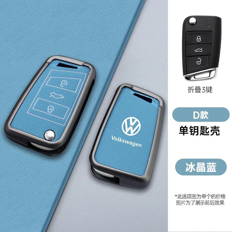 

VW GTI GOLF 2026 Hot For VW VOLKSWAGEN Zinc Alloy Leather Car Remote Key Case Cover Protector Holder Shell For VW Volkswagen Gol