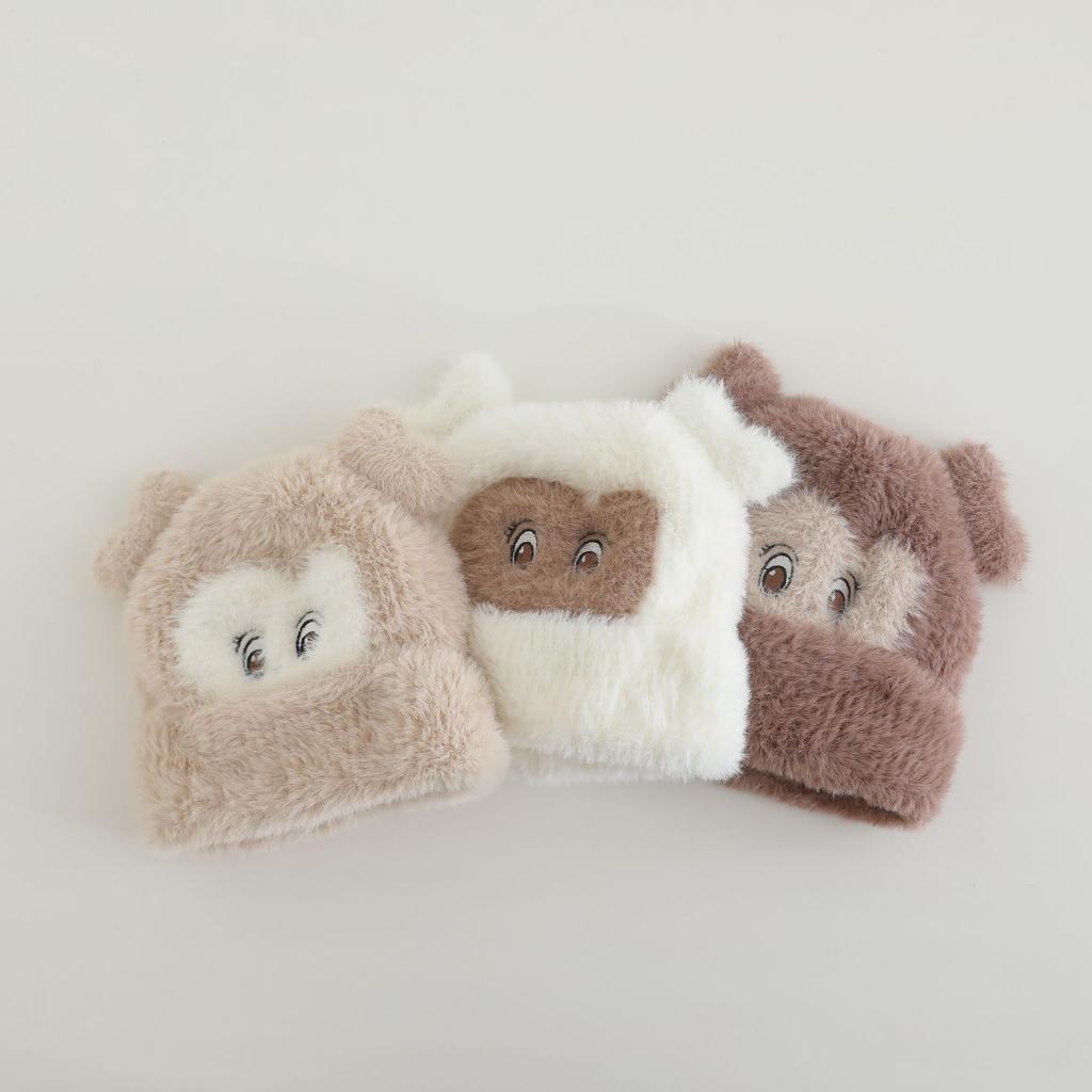 Cute Cute Little Bear for Middle-aged Children Doll Pattern Peach Heart Knitted Hat for Women Autumn and Winter New Product Warm and Thickened