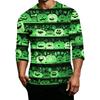 Men's Casual Halloween Print Crew Neck T-Shirt Three Quarter Sleeve Top Lightweight Comfortable Fit for Daily Wear