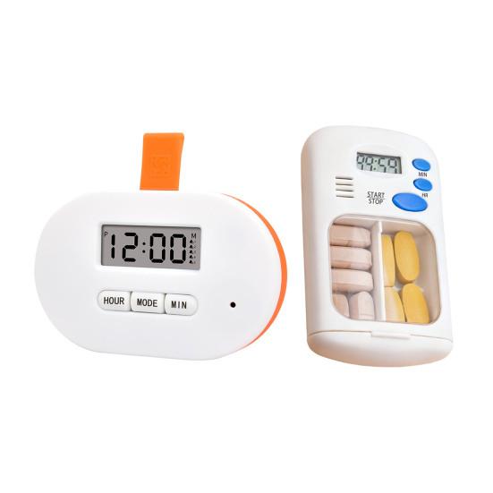 Smart Pill Box with Alarm Clock Portable Travel 3 Compartments Pill Case LCD Display Elderly Timed Remind Medication Dispenser Organizer Container