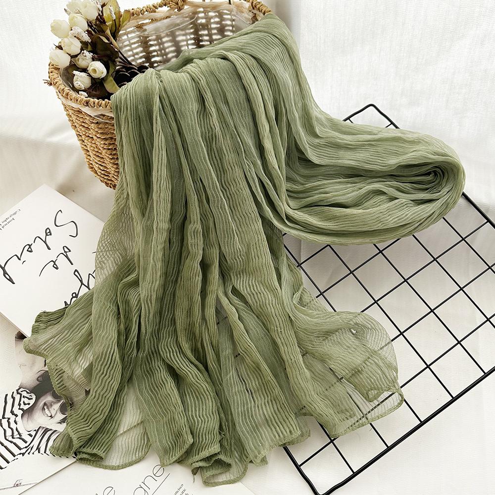 Herren Baumwolle Einfarbig Frühling und Sommer Schal Damen Stola Sonnenschutz Schal Kunst Retro Langer Schal