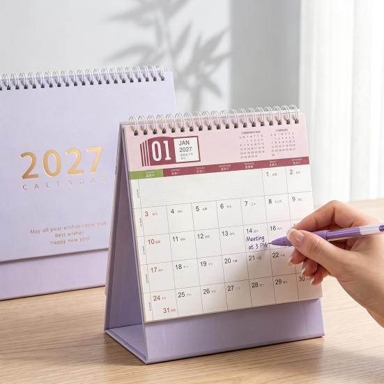 Blocco Lista di Controllo Attività Calendario da Scrivania 2026-2027, Ottobre 2026-Dicembre 2027 Calendario 14 Mesi, Grande Planner Accademico per Studenti Pianificazione Desktop, Organizzazione