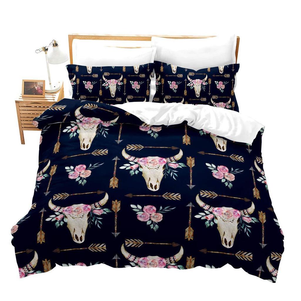 Peacock Couple Three-Piece Quilt Cover Digital Printing Bedding Set Four Seasons Bed Cover