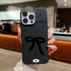 Plain Color Bowknot Patterned Leather Texture Shell for iPhone 16 Pro 15 14 Plus 13 12 Pro Max 11 Shockproof Soft Tpu Slim Matte Case Cover