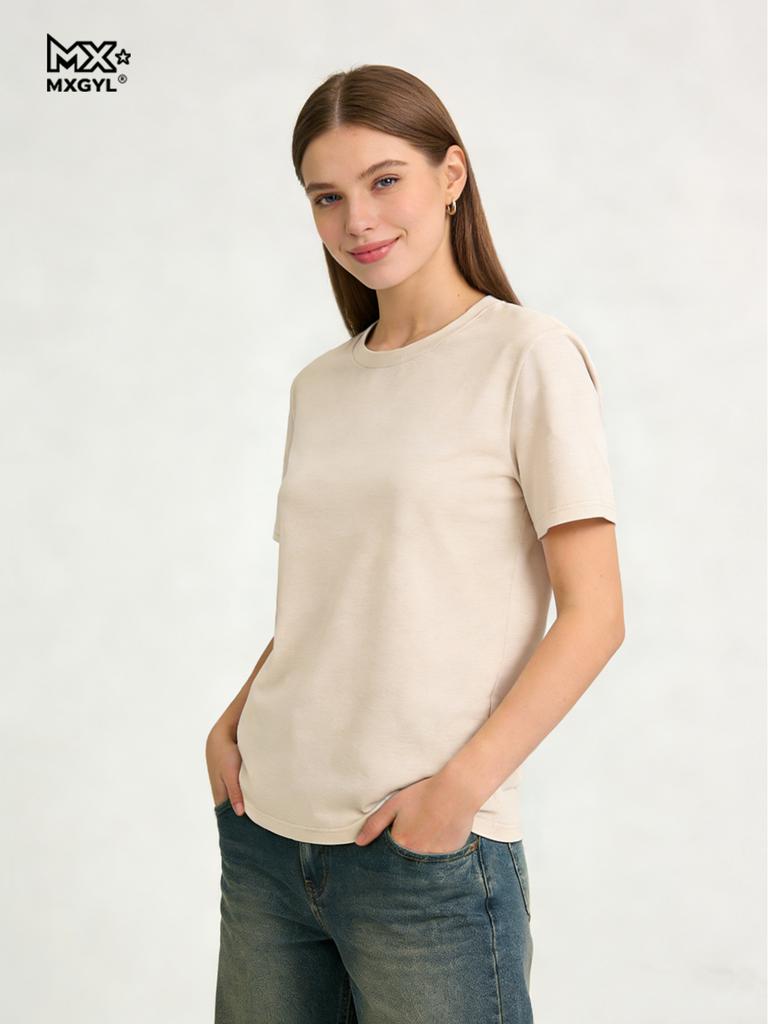 Women T-shirts 2026 Summer Tops Solid Short Sleeve Loose O-neck Casual Ladies Shirts Harajuku Korean Woman Tshirts