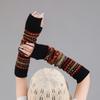 Bohemian Style Y2K Star Arm Cover Thickened Warmer Long Cuff Knitted Fingerless Sleeves  Women