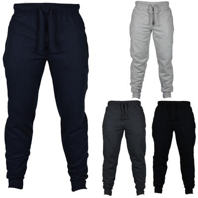 Hommes cordon brossé pantalons décontractés couleur unie pantalons de survêtement automne hiver Sport pantalons longs