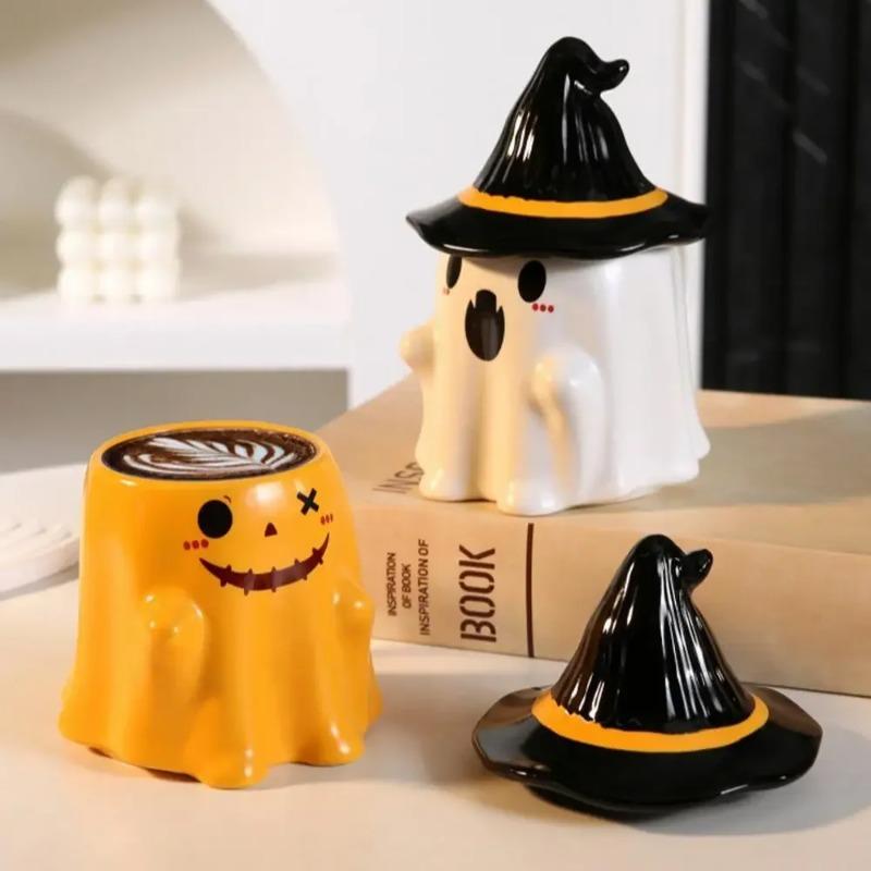 Halloween creative gift ceramic cup cute ghost shaped fun breakfast milk cup personalized mug funny coffee cup