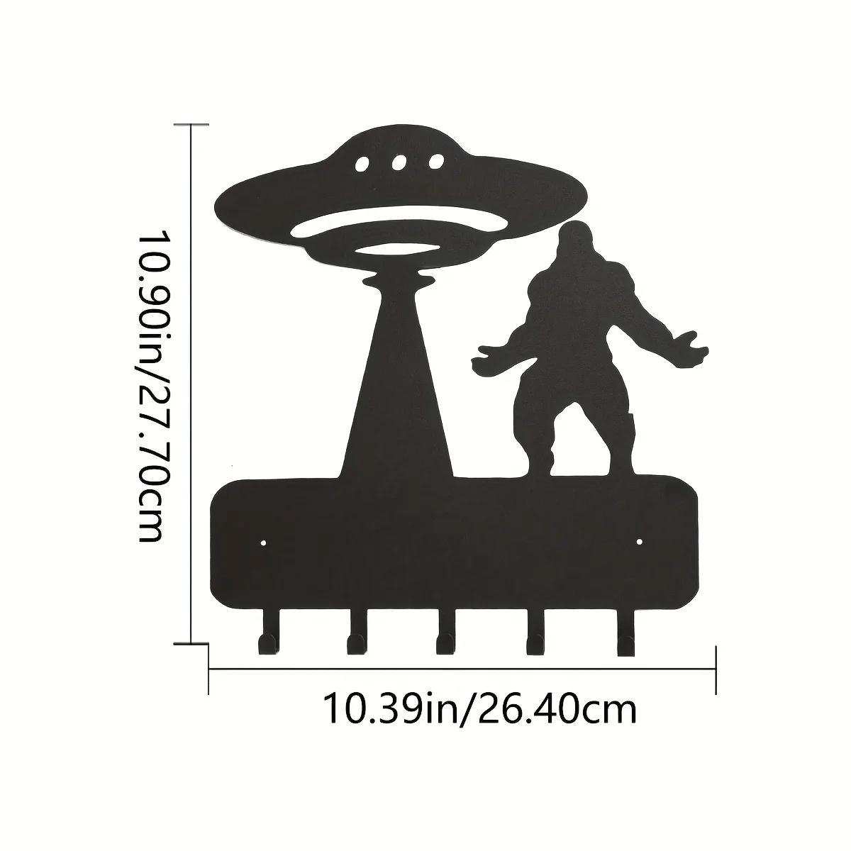 

Металлические креативные вешалки для ключей в виде космического корабля - настенные крючки для многоцелевого использования. Храните пальто, сумки и ключи в стильном порядке бронзовый