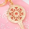 Keychain Pendant 3D Retro Key Shape Sparkling Rhinestones Inlaid Key Chain with Lobster Clasp Key Ring Bags Accessories