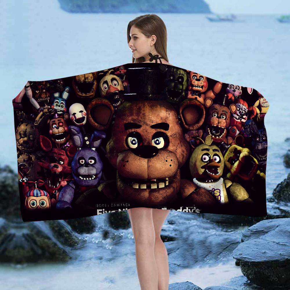 Classic F-Fnaf Horror Game Beach Towel Colorful Bath Towels For Girl Quick Dry Custom Sand Free Beach Yoga Spa Gym Pool