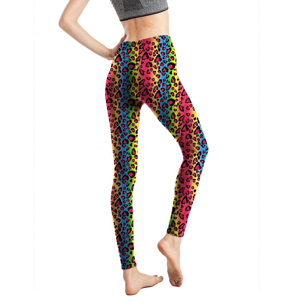 Leggings con Stampa Animalier Tendenza Europea e Americana - Pantaloni a Nove Punti Aderenti