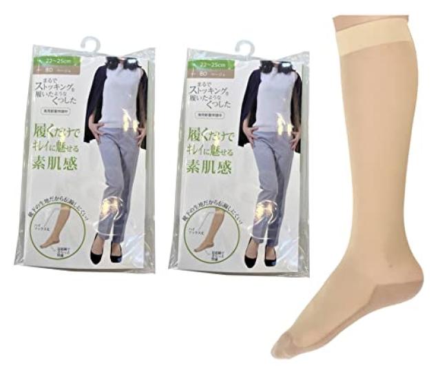 

Носки, которые выглядят как чулки, наденьте их и выглядите красиво с обнаженной кожей. Набор из 2 пар одного цвета кожи x вы [Просто вы почувствуете]