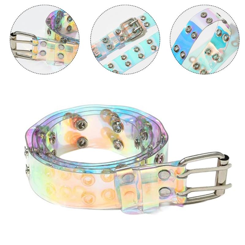 Eye Catching Waist Belt with Double Pin Buckle for Adult Clear Waist Belts for Women Coat Dress Adjustable Length