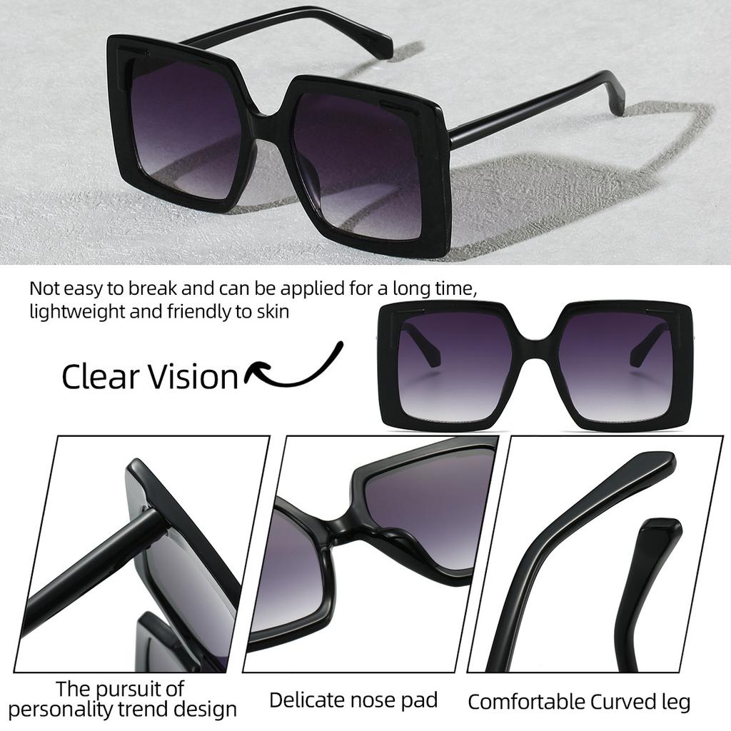 High Quality High End Designer Style Retro Edgy Punk Trendy Oversized Square Shaped Female For Both Male Sun Glasses