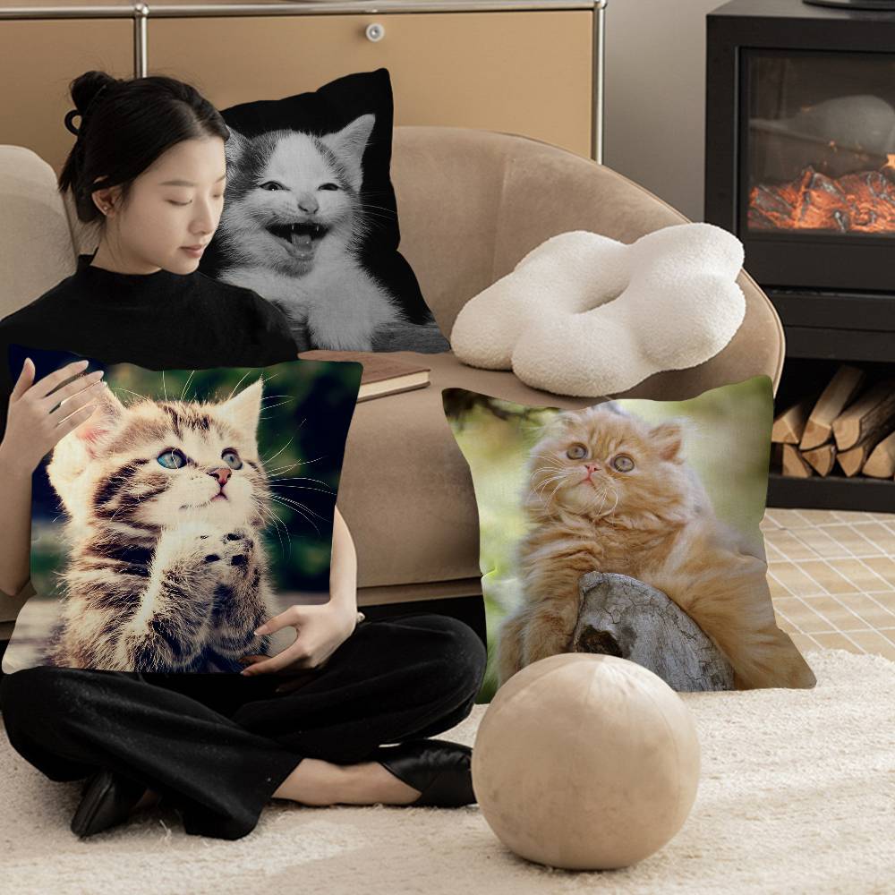 Süßes Haustier Katze Kissenbezug Design Kissenbezug Deko Feiertagsdeko