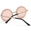 Trendy Metal Wire Round Frame Sunglasses for Women Men Luxury Brand Vintage Sun Glasses Punk Eyewear Shades UV400