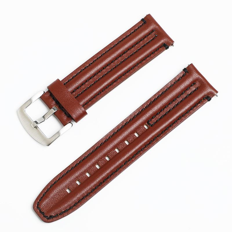 Calfskin Switch Ear Strap 20mm22mm Double Bone Three-dimensional Leather Watch Strap Personalized Accessories