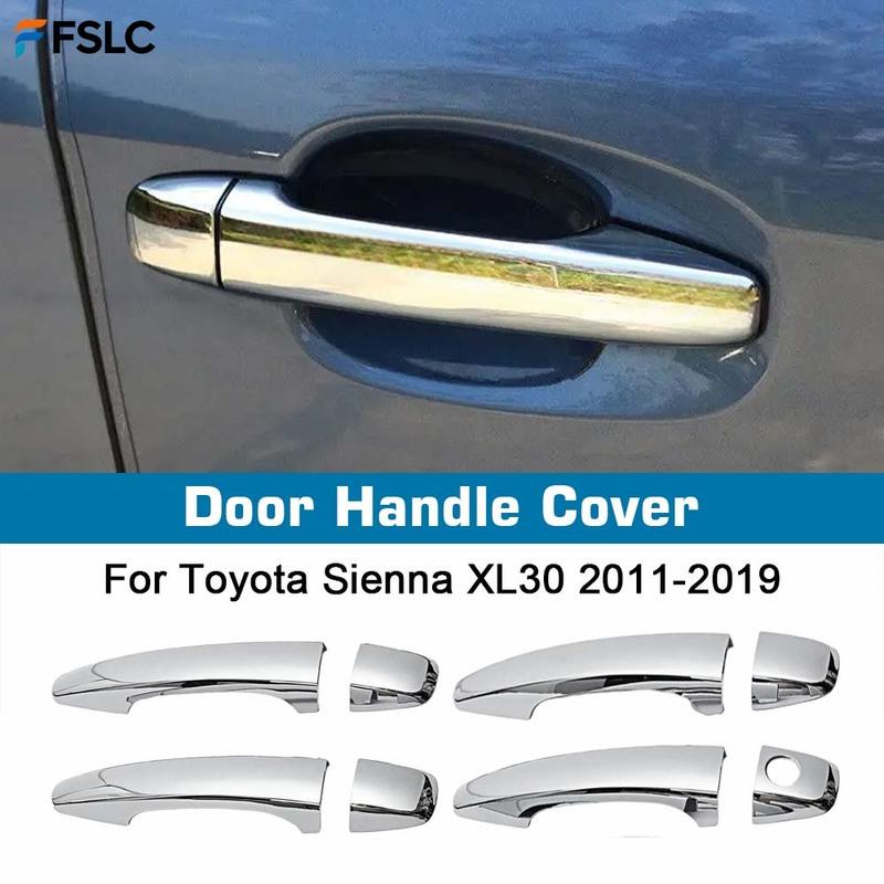 Car Decoration Door Handle Cover For Toyota Sienna XL30 2011- All Model Chrome Silver Cars Accessories Exterior Styling