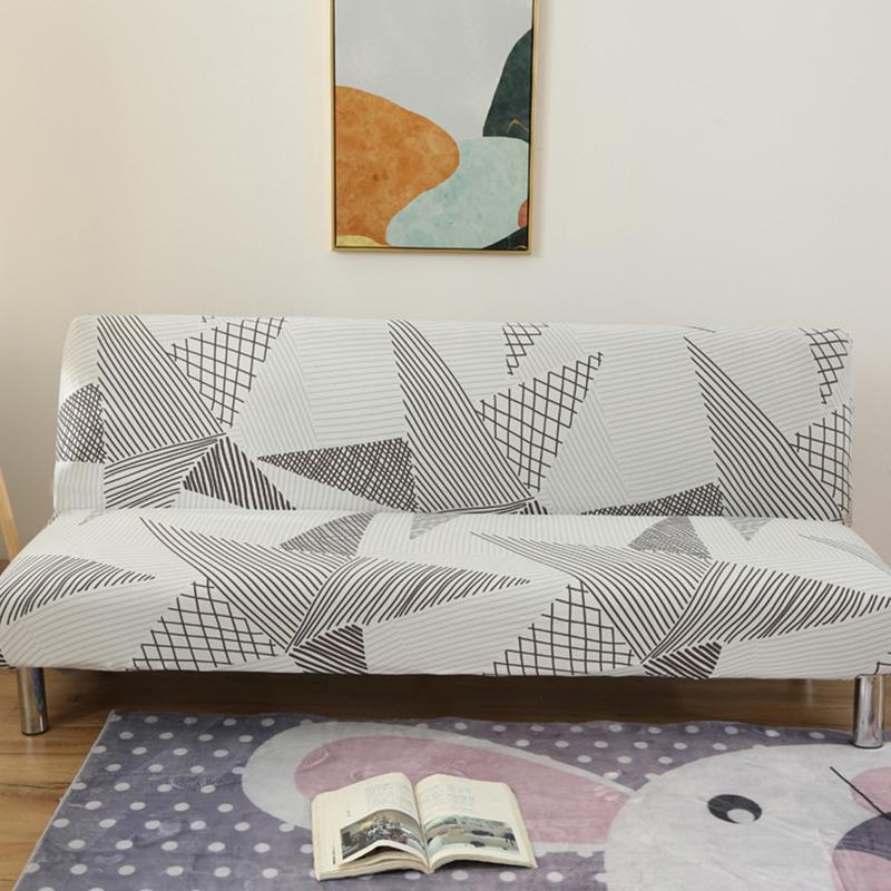 Fashion Geometric Sofa Cover Folding Sofa Bed Armless All-inclusive Anti-dust lipcover Stretch Elastic Cover Furniture Protector