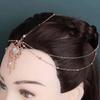 Vintage Hollow Geometry Flower Head Chain Hairbands Bride Hair Accessories Women Layered Tassel Headband Party Ornaments
