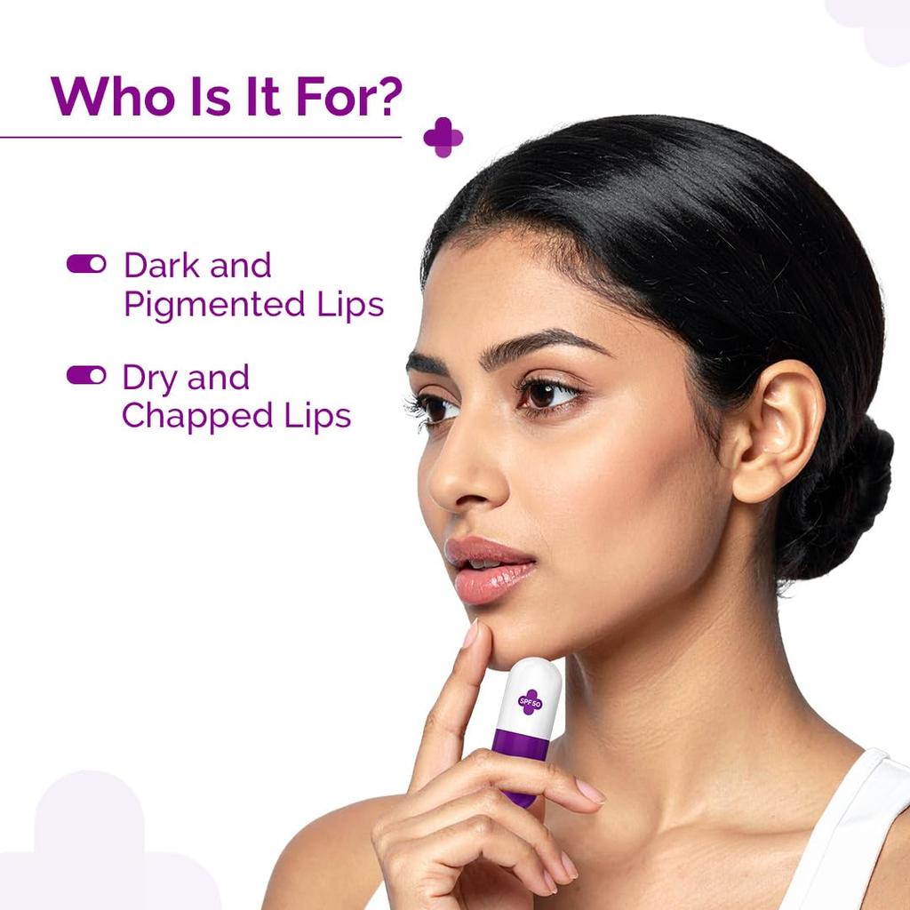 The Derma Co Balsam do ust z 1% kwasem kojowym SPF 50 PA+++ Z arbutyną i kompleksem peptydowym na ciemne usta 4,5 g