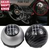 6 Speed Gear Shift Knob Shift Transmission Lever Knob Manual For Fiat 500 2012-2018 Chrome+Red 55344048