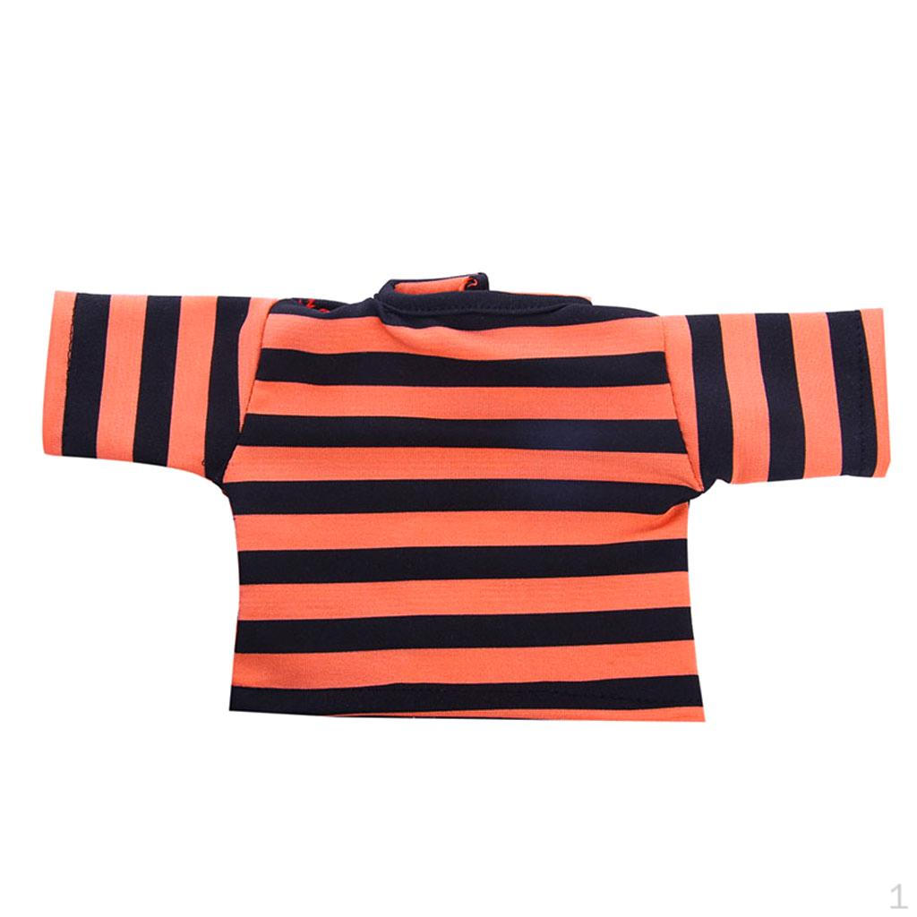

Cute Dolls Striped Tshirt Top For 17inch Doll Accessories orange