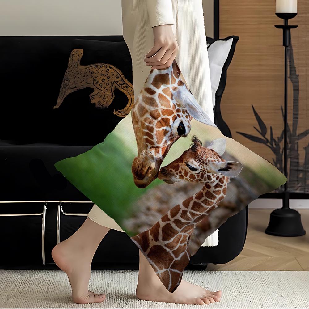 Giraffe Personalized Picture Text Home Decorative Pillows Household Gifts 45x45cm