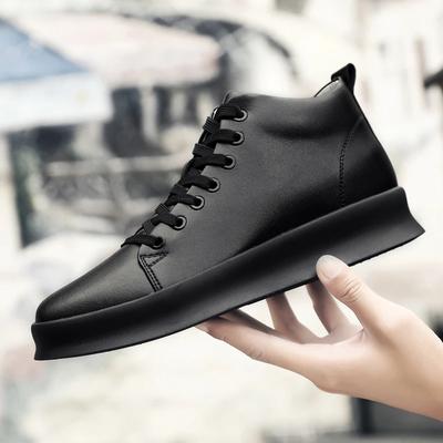 Scarpe Eleganti da Uomo Lusso con Rialzo Nascosto 8cm Aumento Altezza Scarpe da Ginnastica Antiscivolo da Esterno Stringate Casual in Pelle