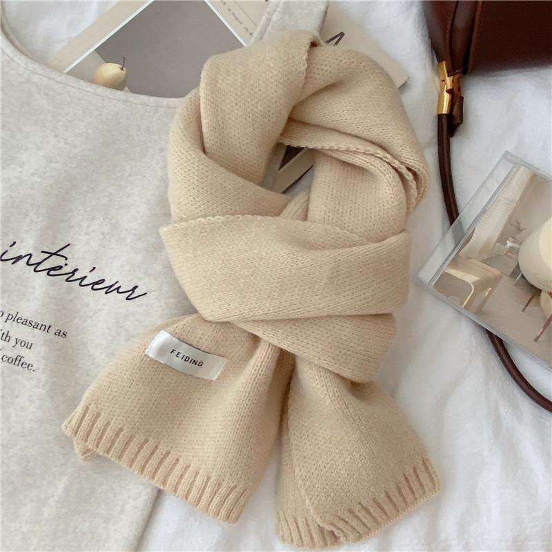 New Imitation Cashmere Knitted Scarf for Women Winter New Korean Fashion Versatile Warm Scarf Soft and Skin Friendly