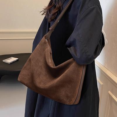 Tote Bag, New Autumn and Winter Women's Bag, Matte Suede Shoulder Messenger Bag, Large-capacity Underarm Bag.