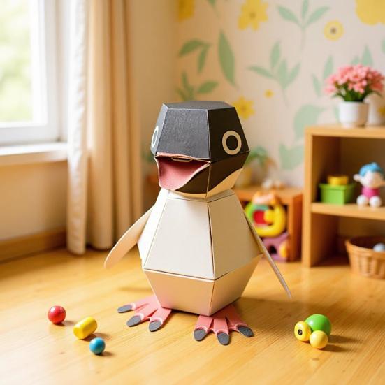1/2/3/4/5 Stück Hüpfender Pinguin Papierbastelset DIY Handgemachtes Papierfalten Origami Springender Pinguin Spielzeug Anfänger Kinder Erwachsene Bastler Geschenk