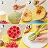 Multifunktionales Melonenkugelausstecher- und Schnitzmesserset Edelstahl Fruchtspatel Wassermelonen- und Cantaloupe-Schneider Küchenwerkzeuge