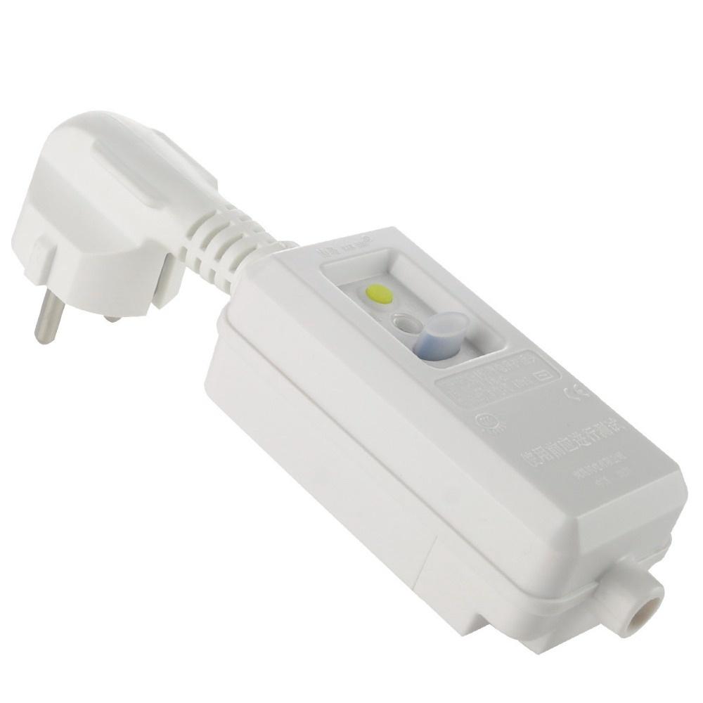 220V 240V White GFCI Leakage Protection Safety RCD Socket Adaptor Home Circuit Breaker Cutout Powers Trip Switch 16A EU Plug
