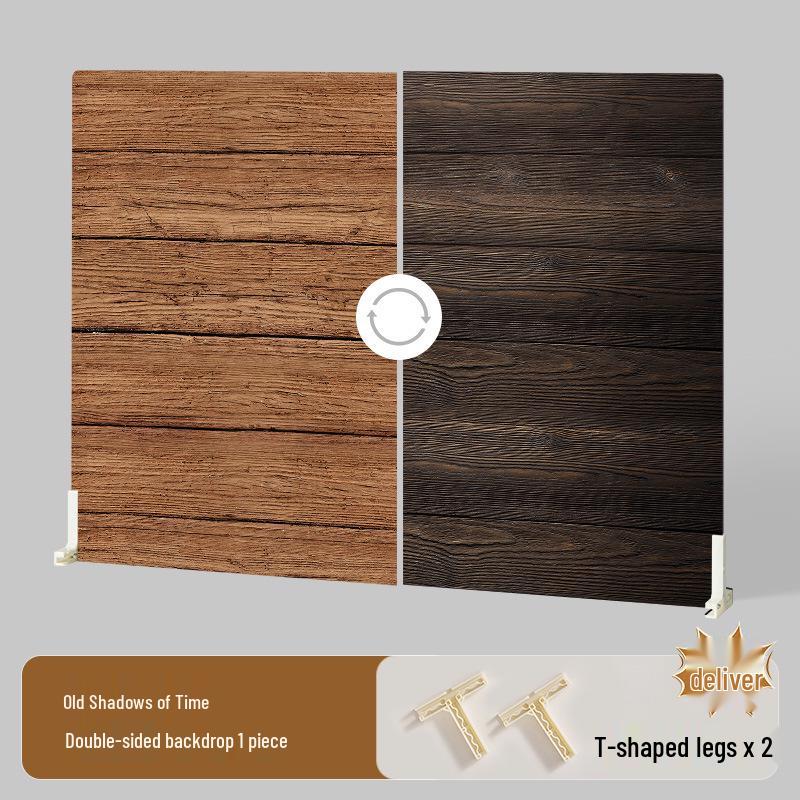 Retro Doppelseitige Wasserdichte PVC Fotografie Hintergrundplatte – Holzmaserung Stillleben Landschaft