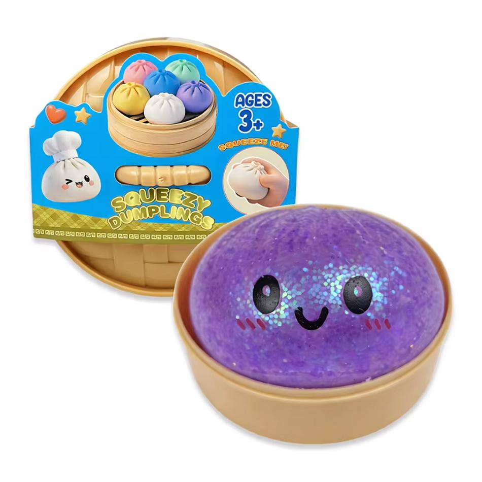 Push Bubble Smile Glitter Dumpling Glitter Dumpling Squishy With Box Dumplings Sensory Squeeze Toy For Stress Relief
