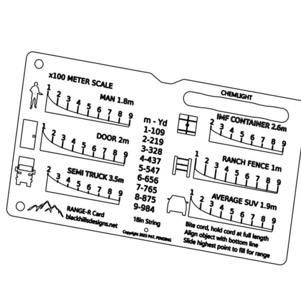 Hunting Ruler Range Finder Card Square Auxiliary Rangefinder for Outdoor Hunting Supplies