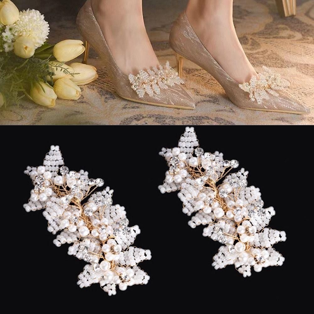 

2 шт. съемные зажимы для свадебной обуви ручной работы с очаровательной пряжкой, модная подвеска для сумки/брошь для женщин