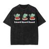 Funny Weirdcore Animal Lizard Lizard Lizard Meme T Shirt Washed Cotton T-Shirts for Men Women Streetwear Printed Tee Shirt