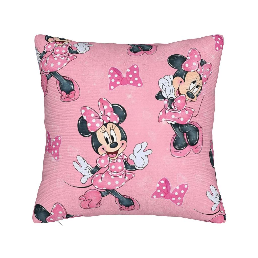 Cute Minnie Mouse Square Pillow Covers Polyester Home Famous Popular Cartoon Cushion Case Cool Decor Pillow Cover 45*45