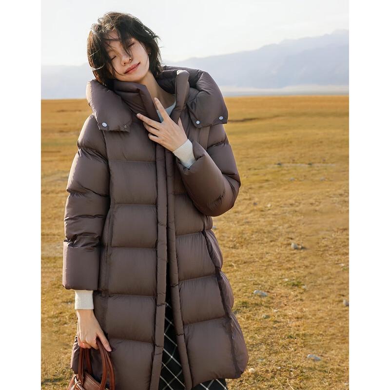 Demana Women's Long Hooded Puffer Down Jacket