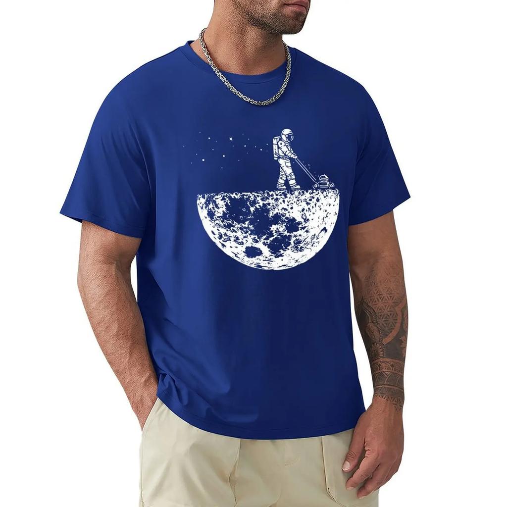 Astronauten schätzen die Mondumgebung Lustiger Druck T-Shirts Herren Locker Übergroße Kleidung Baumwolle Sommer Weiches T-Shirt Hip Hop T-Shirts
