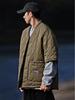 Unisex Retro Gourd Pattern Quilted Cotton Jacket - Short Sleeve Autumn/Winter Casual Outerwear