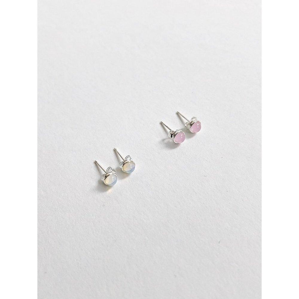 [Silver] The Pure Earrings - White