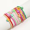12-Piece Bohemian Rainbow Clay Fruit Bracelet Set: Strawberry, Watermelon, Grapefruit