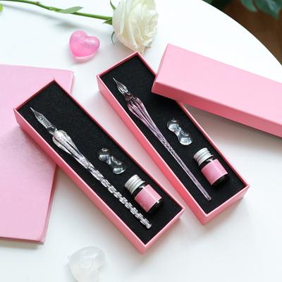 Glas-Tauchstift-Set mit Tinte & Stifthalter Handgefertigter Kalligraphie-Stift für Lettering Journaling Zeichnen Geschmeidiges Schreiben Elegantes Geschenk für Künstler Studenten